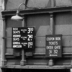 Ticket prices at Forbes Field, circa 1957